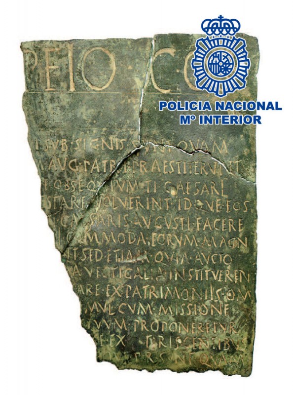 <span style='color:#780948'>ARCHIVED</span> - Rare 2,000-year-old bronze Roman legal document recovered in Madrid