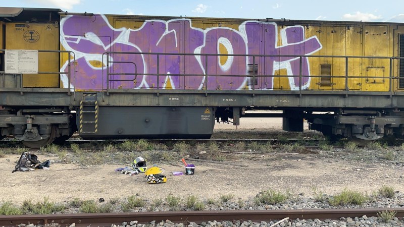 <span style='color:#780948'>ARCHIVED</span> - Policía Local in Elche catch two youths graffitiing train carriages in the old train station
