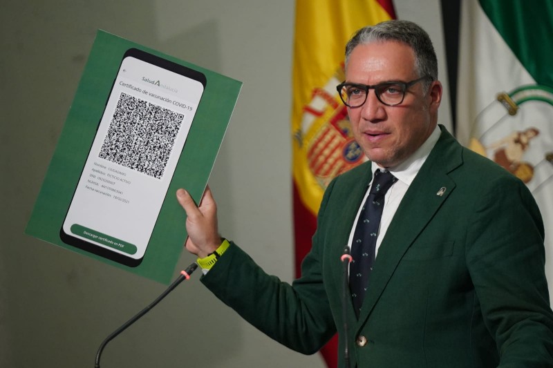 <span style='color:#780948'>ARCHIVED</span> - Vaccine passport holders could soon be allowed free movement within Andalusia