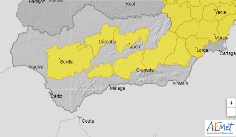 <span style='color:#780948'>ARCHIVED</span> - Yellow weather warnings for heat issued for Andalusia from 2pm: July 30