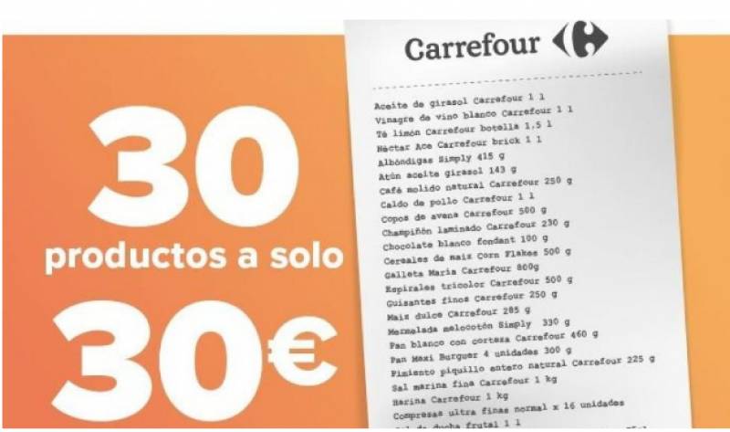 <span style='color:#780948'>ARCHIVED</span> - No milk, meat or fruit: This is what the new Carrefour 30 items for 30 euros deal really contains