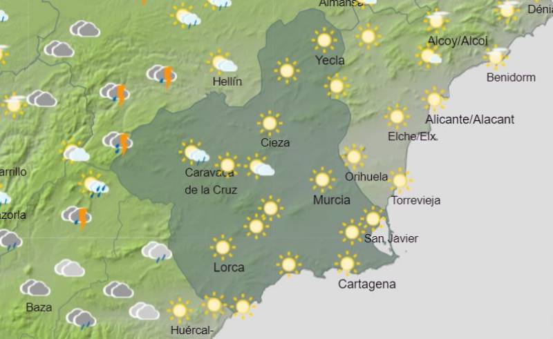 <span style='color:#780948'>ARCHIVED</span> - Over 30 degrees, but very wet: Murcia weather forecast October 3-9