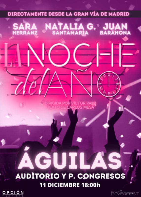 <span style='color:#780948'>ARCHIVED</span> - December 11 La Noche del Año, an adult musical at the Aguilas auditorium