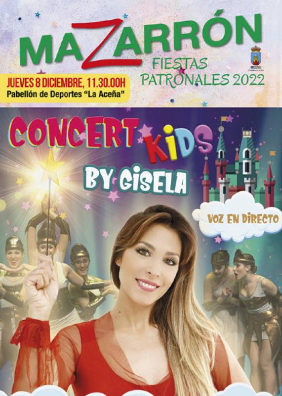 <span style='color:#780948'>ARCHIVED</span> - December 8 Gisela sings live in a concert for kids during the Mazarron Fiestas Patronales
