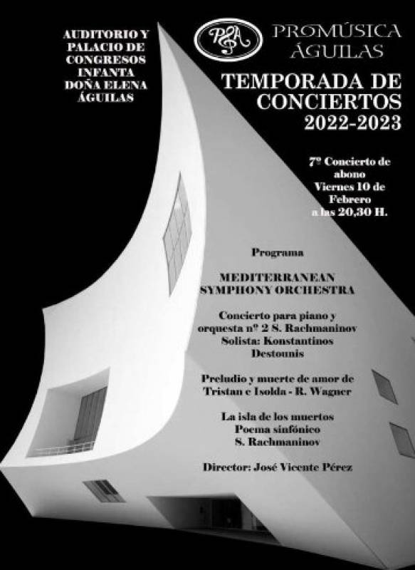 <span style='color:#780948'>ARCHIVED</span> - February 10 Music by Wagner and Rachmaninov and Wagner at the Aguilas auditorium