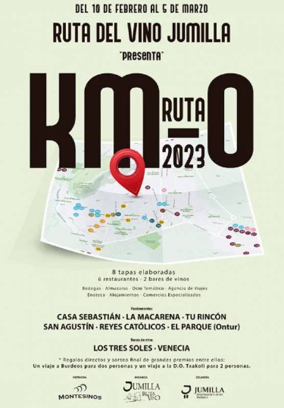 <span style='color:#780948'>ARCHIVED</span> - February 10 to March 5 Ruta KM0 wine and tapas route in Jumilla