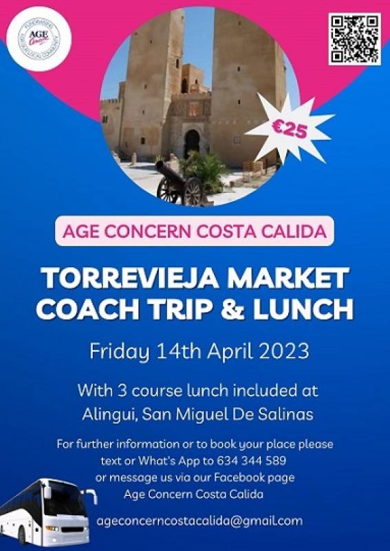 <span style='color:#780948'>ARCHIVED</span> - April 14 Age Concern coach trip including lunch to Torrevieja Market