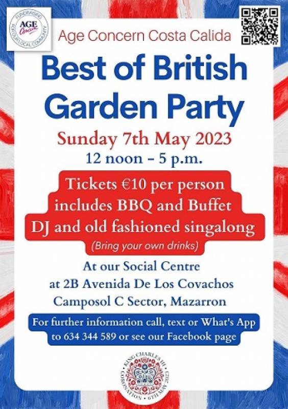 <span style='color:#780948'>ARCHIVED</span> - May 7 Age Concern Best of British Garden Party to celebrate the Coronation Weekend