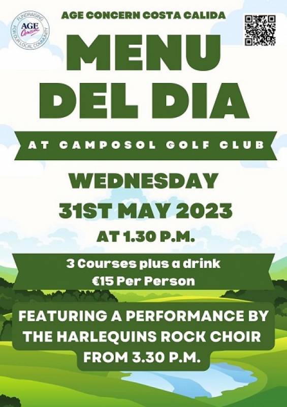 May 31 Age Concern Menu del Dia at the Camposol Golf Clubhouse, Camposol Sector C