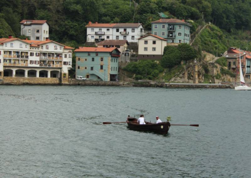 Whaling boat made from chocolate sets sail in northern Spain