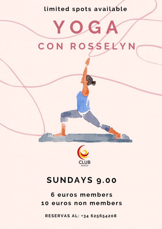 Yoga every Sunday with Rosselyn at Club MMGR, Mar Menor Golf Resort