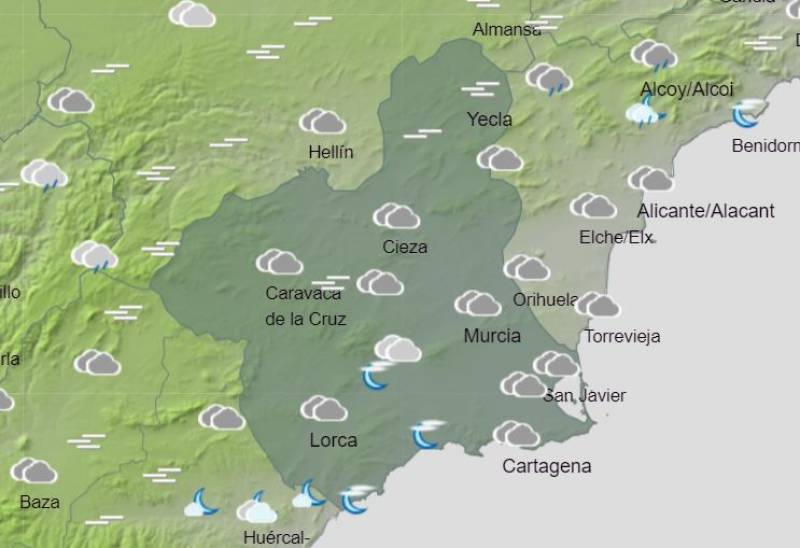 Murcia weather forecast September 4-10: Still warm, but there are rainclouds ahead