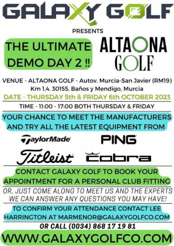October 5-6 Alhama Signature Golf Demo Day at Altaona Golf Course