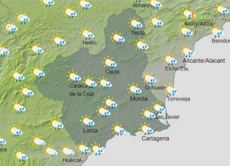 Murcia weather forecast September 18-24: Showers and storms bring falling temperatures