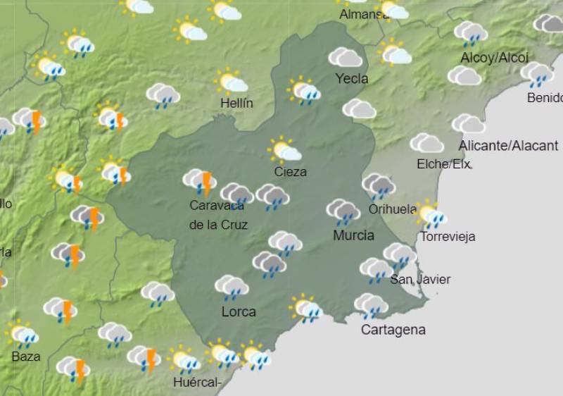 Murcia weather forecast September 18-24: Showers and storms bring falling temperatures