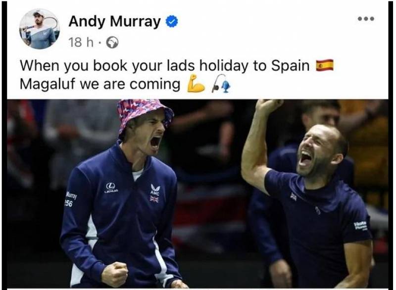Tennis star Andy Murray plans lads holiday to Spain