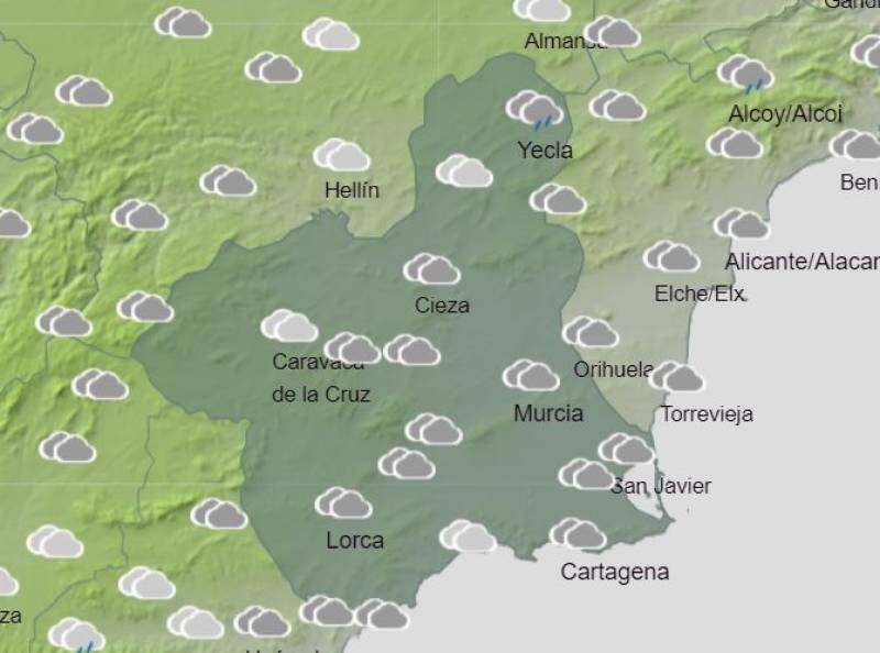 Murcia weather forecast October 9-15: Dry spell continues but cloudier as the week goes on