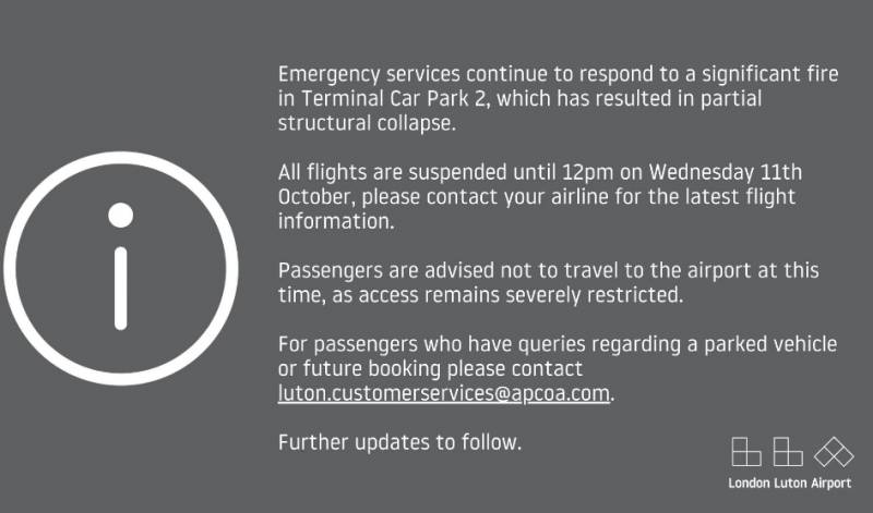 Luton Airport fire: Check if your flight to Spain has been suspended