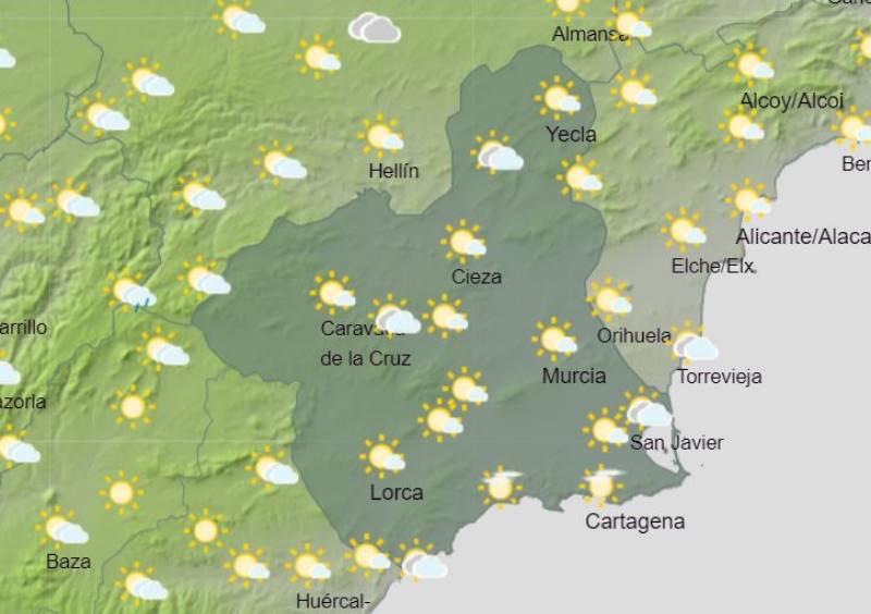 Murcia weather forecast October 16-22: Heavy showers hit midweek and temperatures nosedive