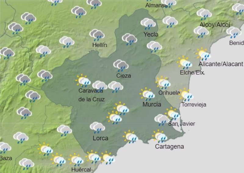 Murcia weather forecast October 16-22: Heavy showers hit midweek and temperatures nosedive