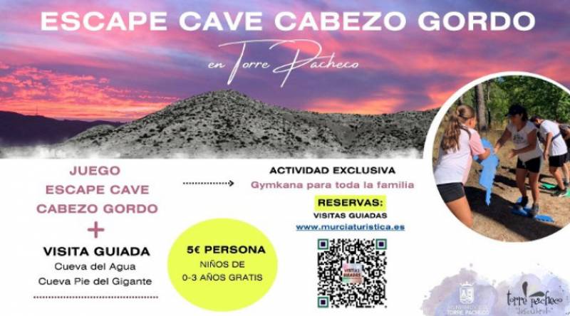December 3 Escape Cave game on the mountain of Cabezo Gordo in Torre Pacheco
