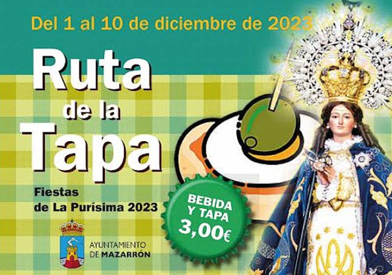 December 1 to 10 Fiestas patronales tapas route in Mazarron