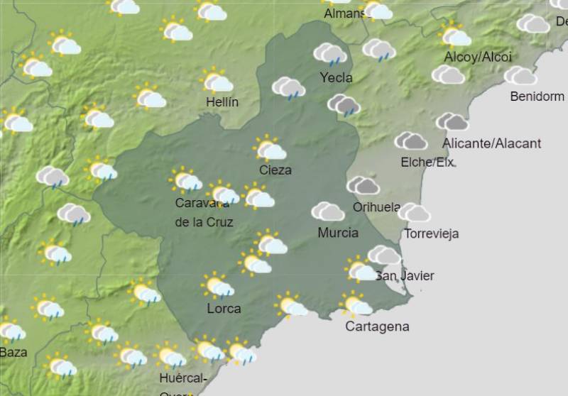 Mainly sunny and up to 20 degrees: Murcia weekly weather forecast December 18-24