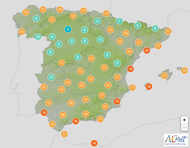 Spain Christmas weather forecast December 21-26