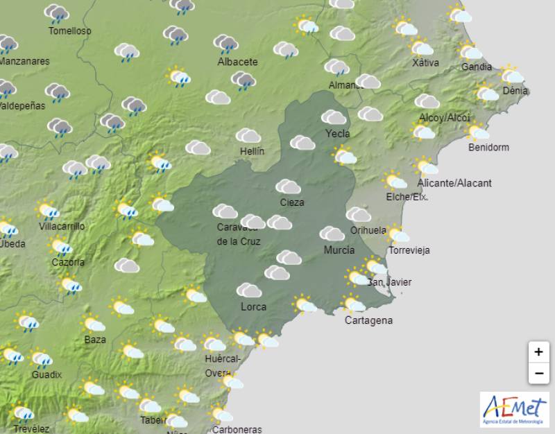 Soaring temperatures but rain in the north: Murcia weather forecast Jan 2-4