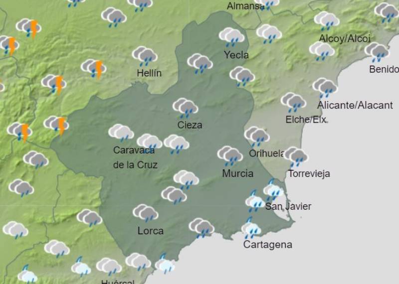 Murcia weekly weather forecast January 8-14: Rain midweek but pleasant temperatures