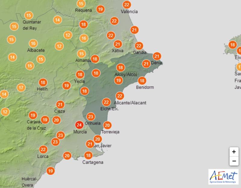 Weather roller coaster of heat, wind and rain: Alicante forecast Jan 18-21