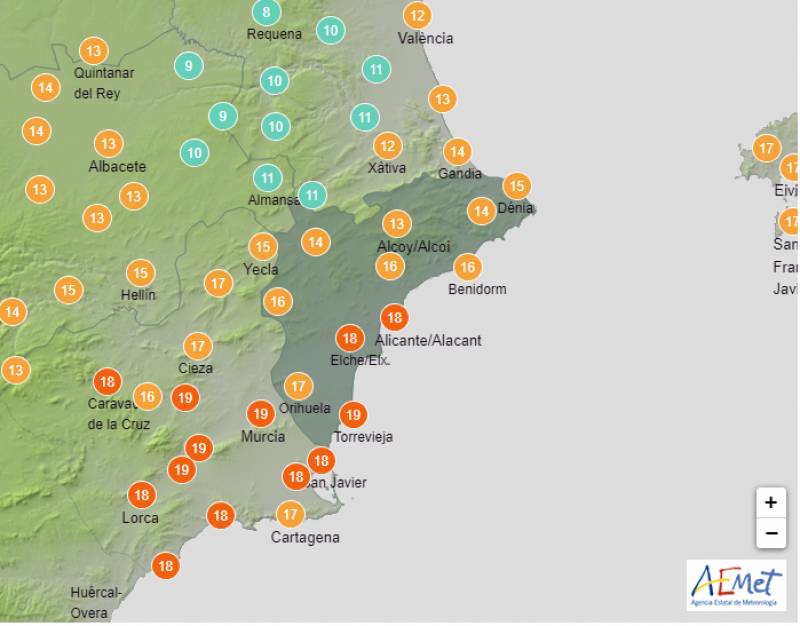 Weather roller coaster of heat, wind and rain: Alicante forecast Jan 18-21