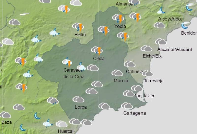 A wet and windy weekend: Murcia weather forecast February 8-11