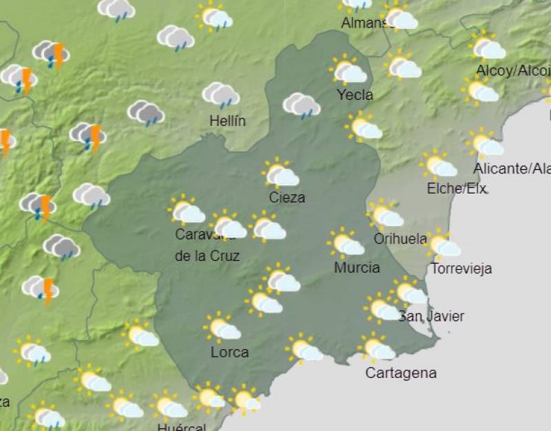 Rain this weekend: Murcia weather forecast March 7-10