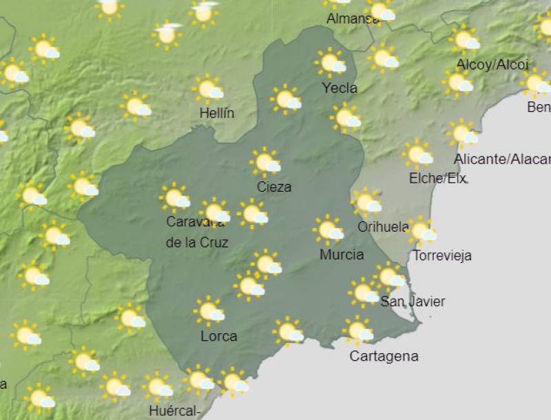 Rain disappears and temperatures rise steeply: Murcia weather forecast April 1-7