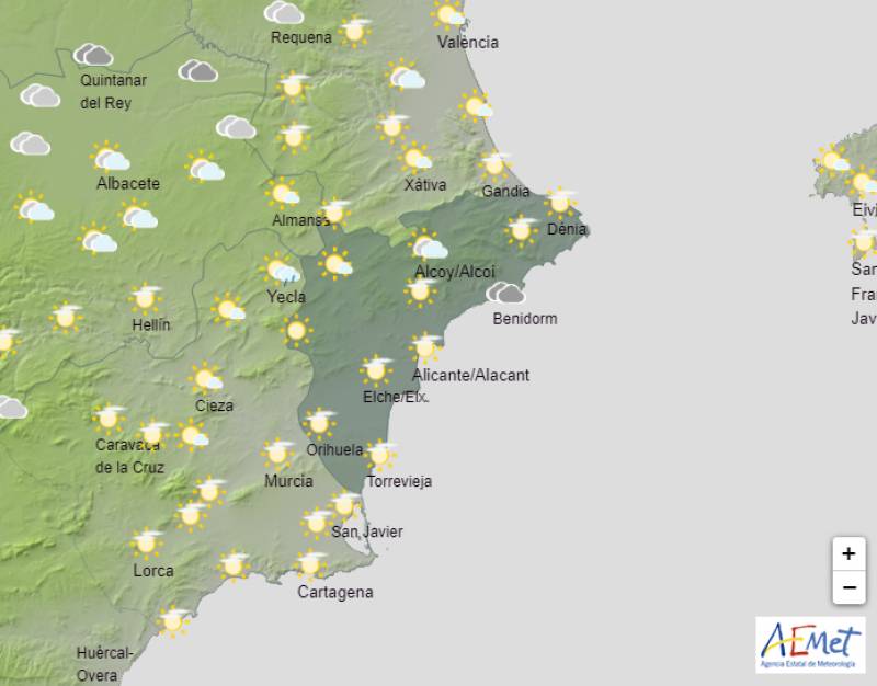 Mild but wet this weekend: Alicante weather forecast April 25-28