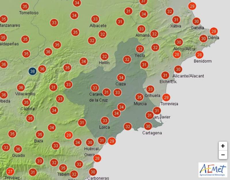 Break from the heat: Murcia weather forecast August 19-22