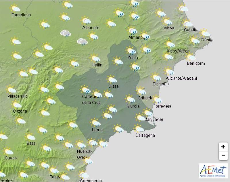 Showers and thunderstorms are back: Murcia weather forecast Aug 29-Sept 1