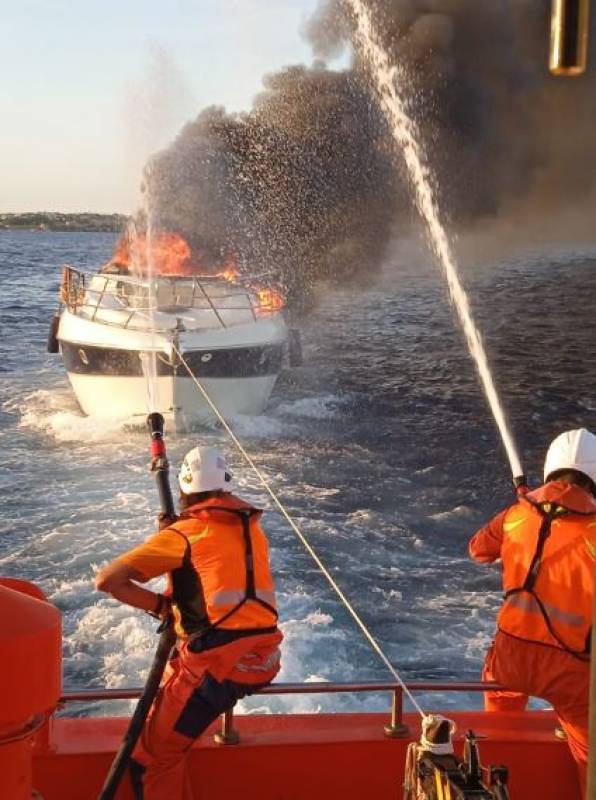 VIDEO: Four Brits rescued as luxury yacht explodes off coast of Spain