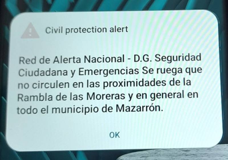 Camposol mobile phones simultaneously sound flood warning alert!