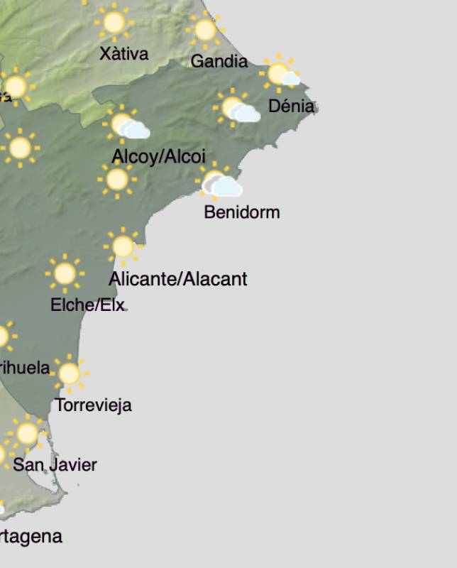 Alicante weather forecast December 16-19: Another week in the sun for the Costa Blanca