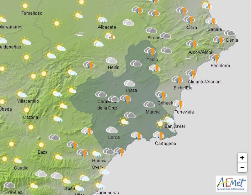 Wet and stormy New Year in Murcia: weather forecast December 30-January 2