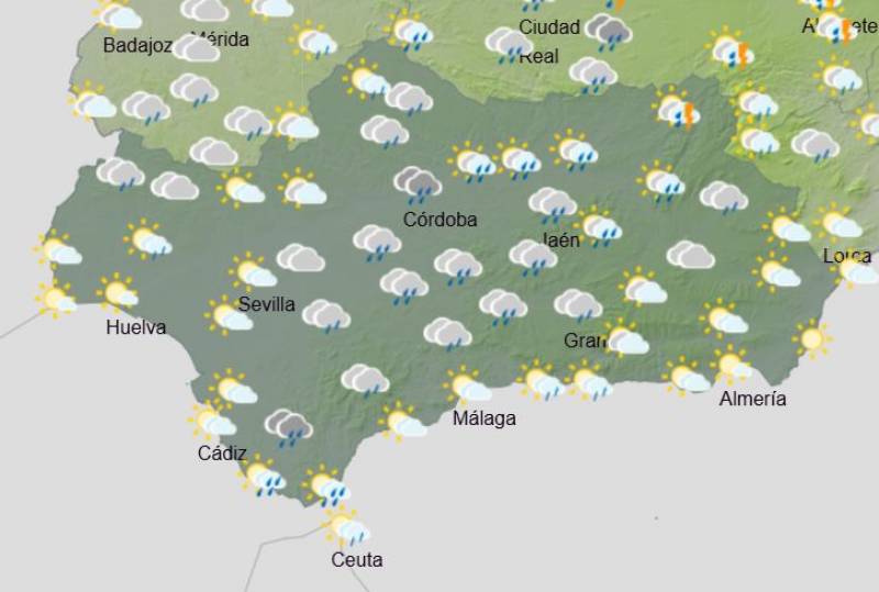 Andalusia weekly weather forecast February 10-16: Wind and rain midweek, but mostly dry