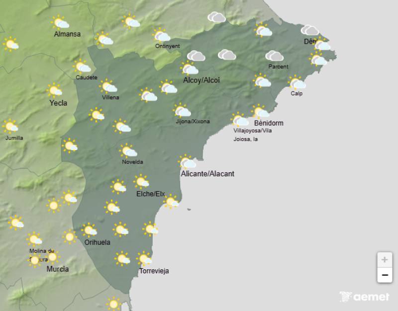 Cloudy and cool: Alicante weekend weather forecast November 6-9