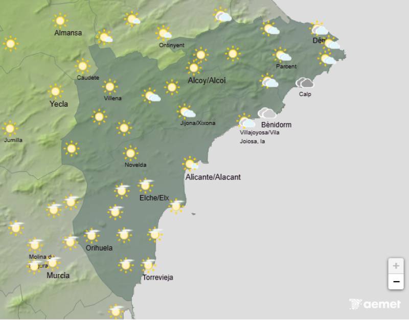 Temperatures plummet by up to 10ºC: Alicante weather forecast November 17-20