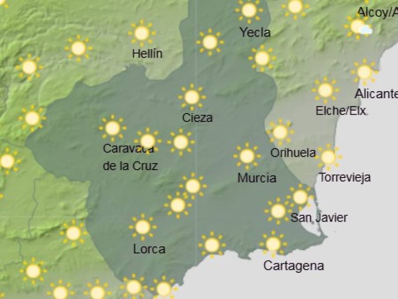 Winds pick up and temperatures dip: Murcia weekly weather forecast November 24-27