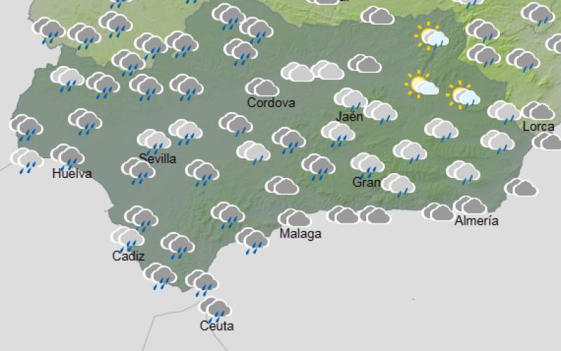 Andalucía weekend weather forecast March 19-22: Showers and very gusty winds