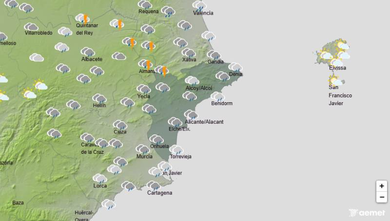 Rain and thunderstorms expected for the May bank holiday weekend: Alicante weather forecast April 30-May 3