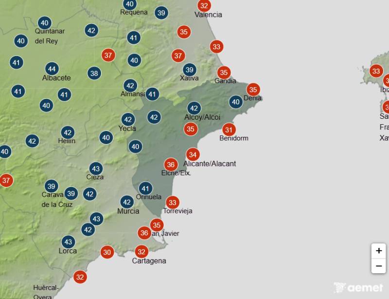 Alicante weekend weather July 23-26: Red alert as temperatures could hit 45ºC