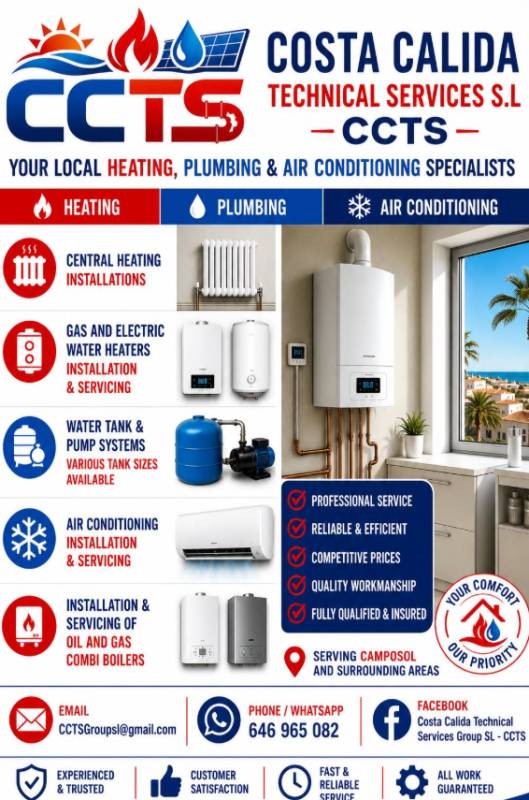 Costa Cálida Technical Services Group SL CCTS: Heating, air conditioning and more in Murcia